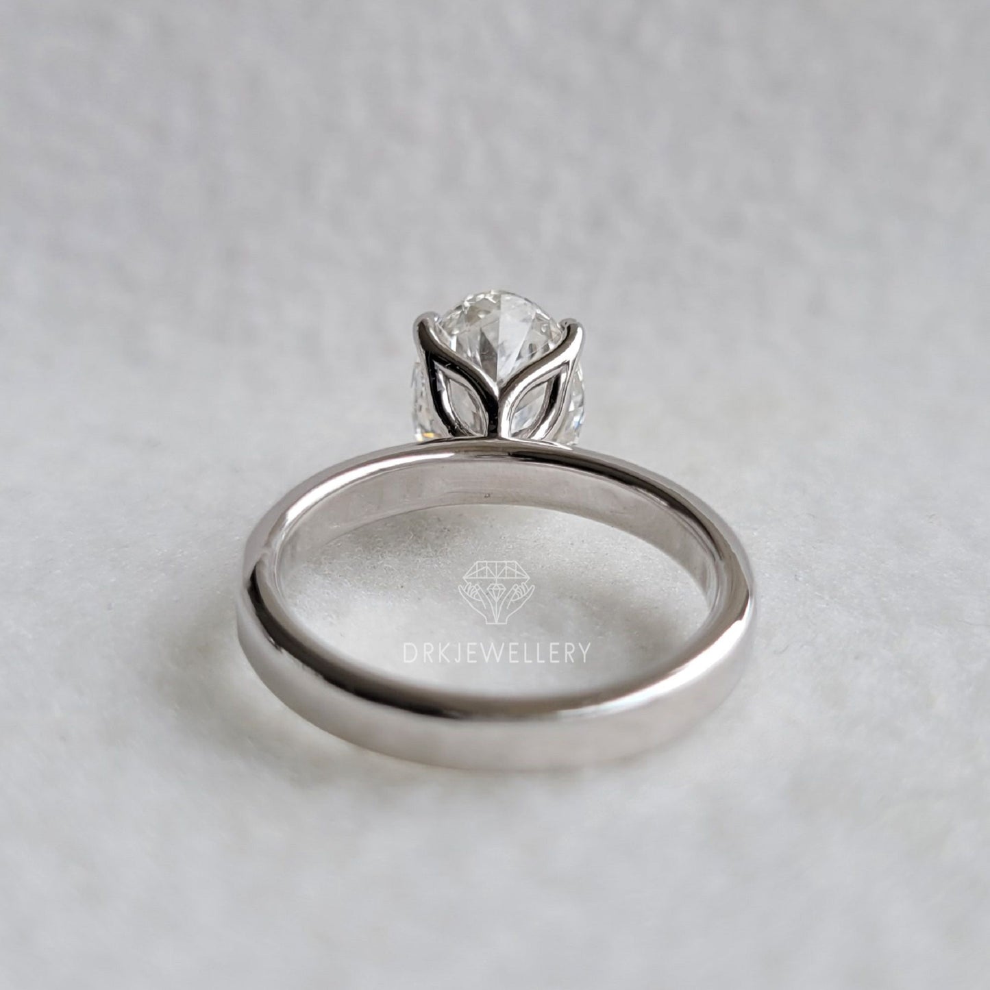 Oval Cut Moissanite Channel Setting Gold Engagement Ring