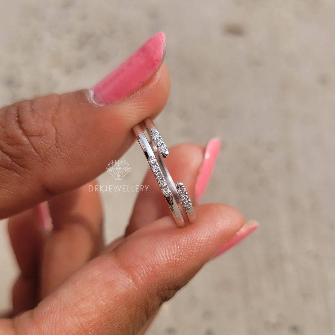 Dainty Round Cut Lab Grown Diamond Open Gap Band