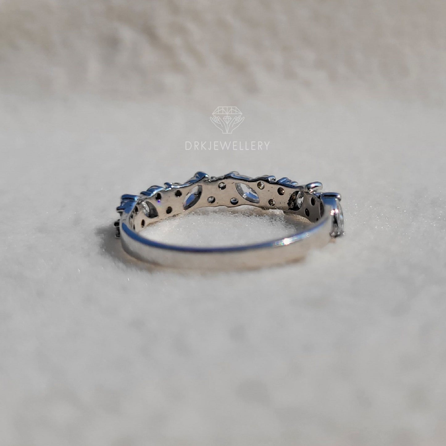 Half Eternity Pave Setting Lab Diamond Wedding Band