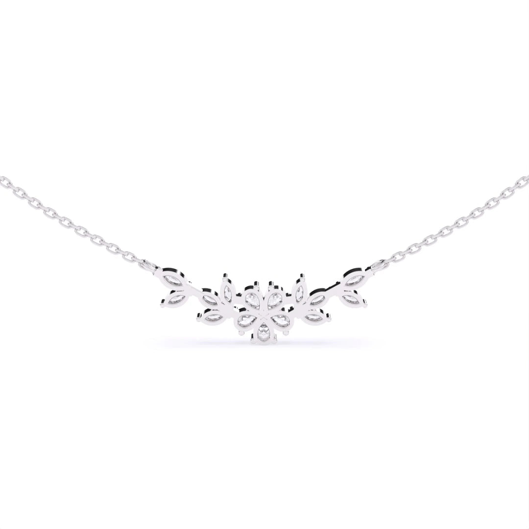 cluster style pear and marquise lab grown diamond neckalce gift for her
