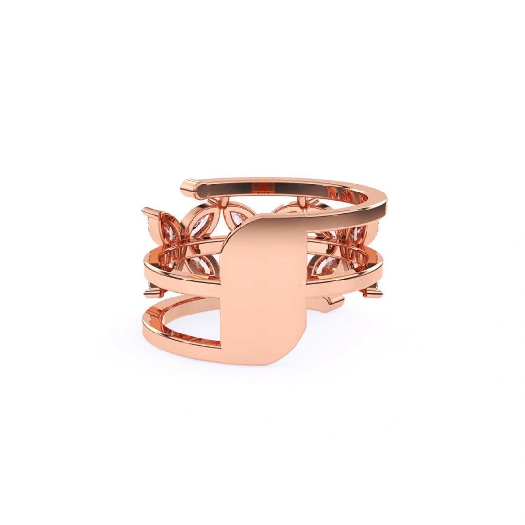 Rose gold ring with a unique design