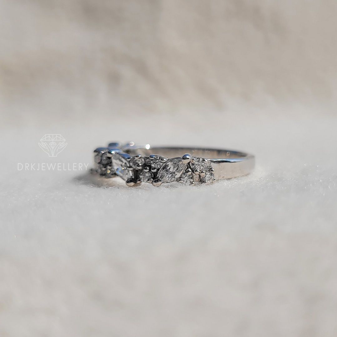 Half Eternity Pave Setting Lab Diamond Wedding Band