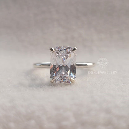 3 Ct Radint Cut Lab Grown Diamond Solitaire Gold Ring
