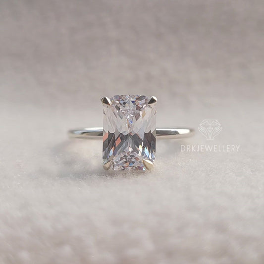 3 Ct Radint Cut Lab Grown Diamond Solitaire Gold Ring