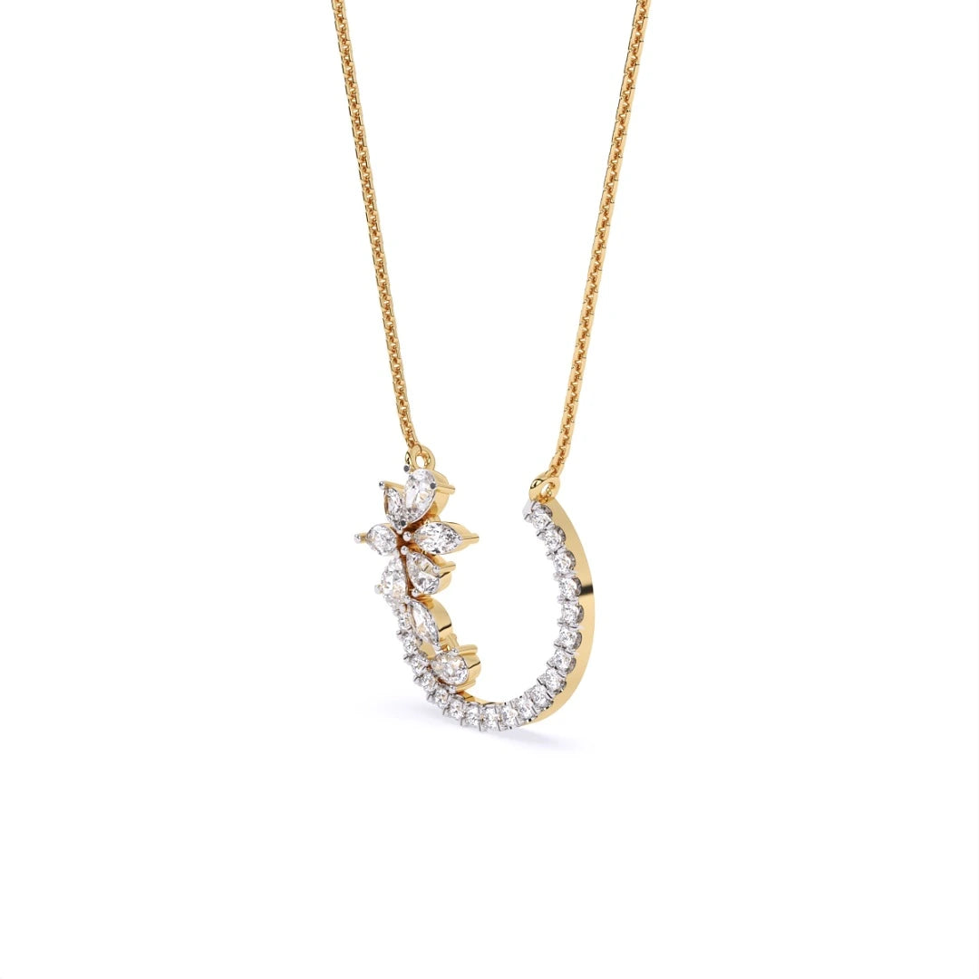 yellow gold chain pendant for her