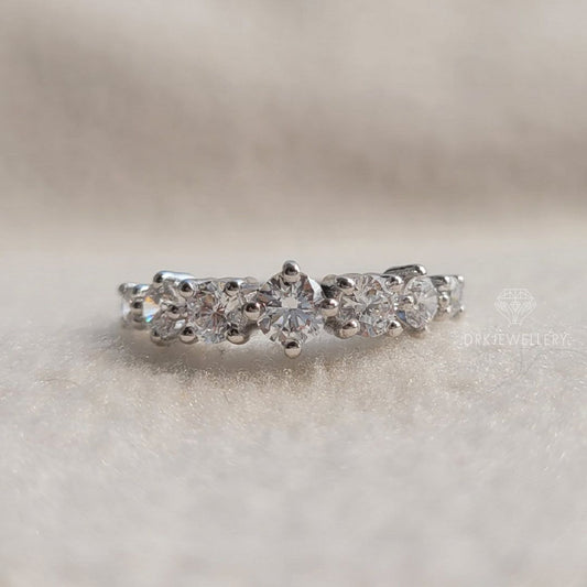 Round Cut Vintage Pave Set Diamond Gold Ring