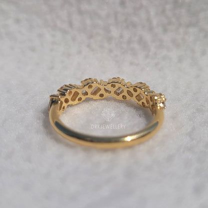 Unique Malti Shaped Lab Grown Diamond Gold Band