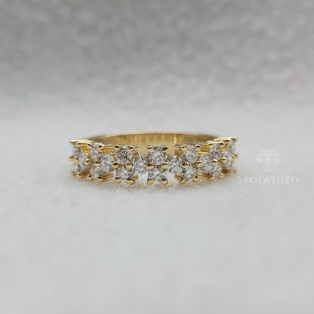 Floating Pave Set Round Cut Lab Grown Diamond Band