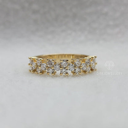 Floating Pave Set Round Cut Lab Grown Diamond Band