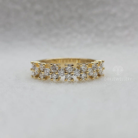 Floating Pave Set Round Cut Lab Grown Diamond Band