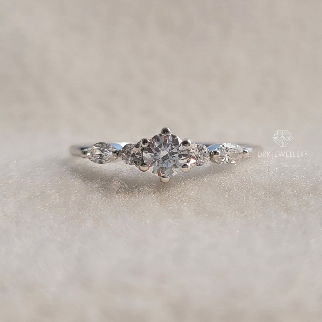 Dainty Round Cut Lab Grown Diamond Wedding Band