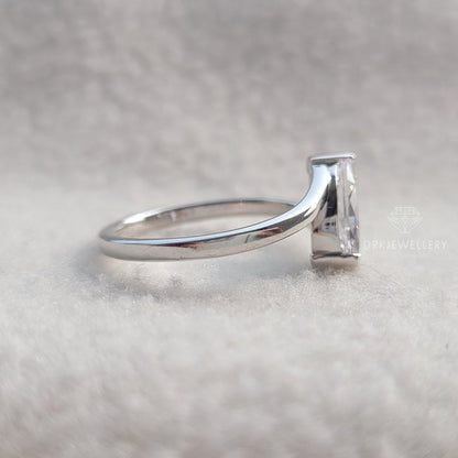 Tension Style Marquise Cut Lab Grown Diamond Gold RIng