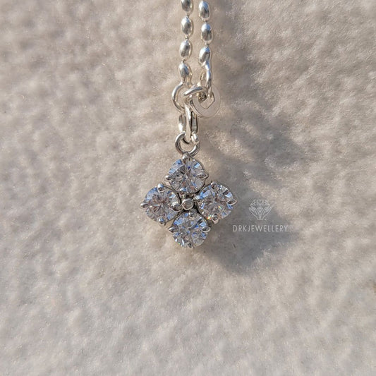 Four Round Cut Lab Grown Diamond Dianty Gold Pendant