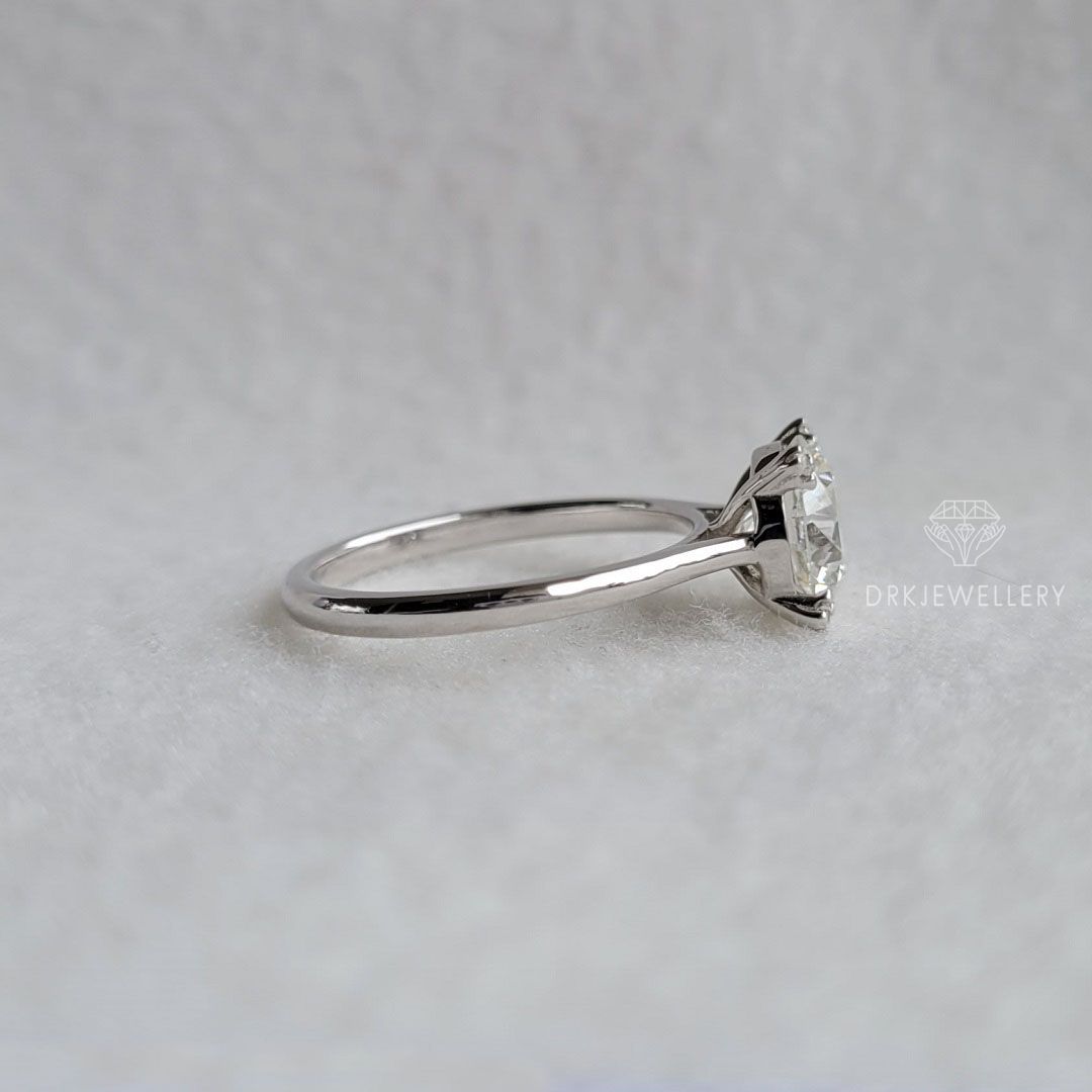 Unique Round Cut Lab Grown Diamond Solitaire Gold Ring
