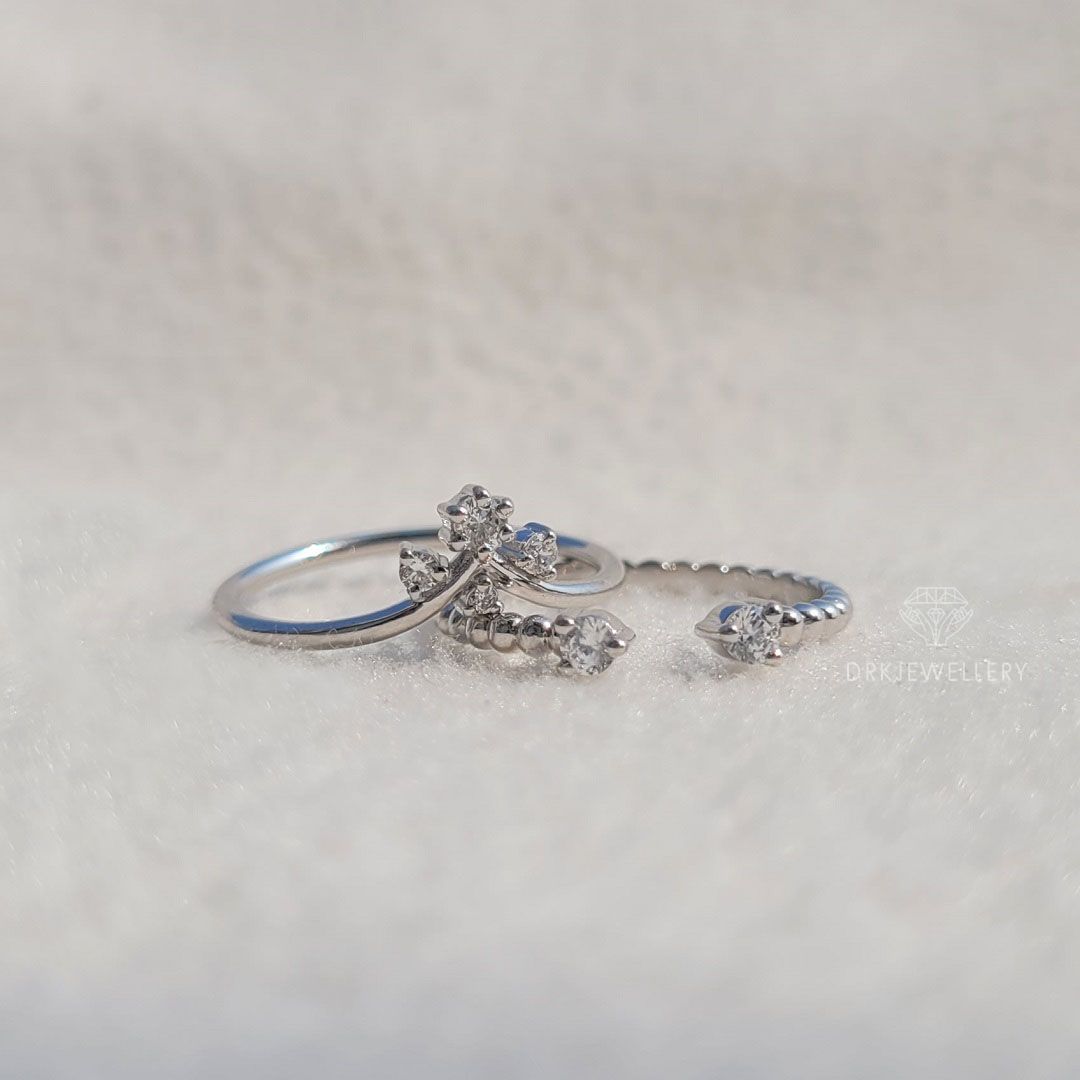 Crown Style Round Lab Grown Diamond Wedding Bridal Set