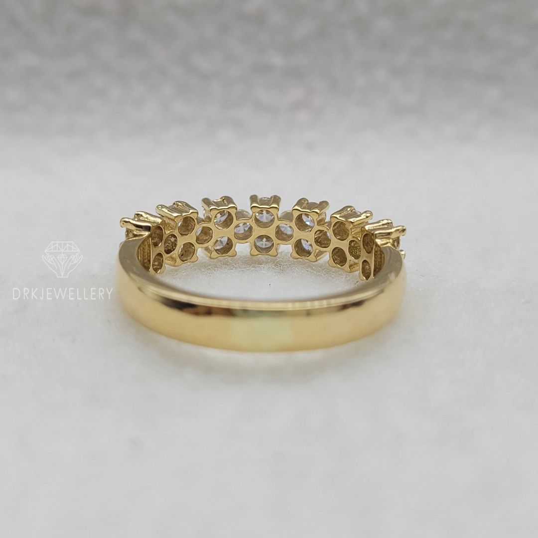 Floating Pave Set Round Cut Lab Grown Diamond Band