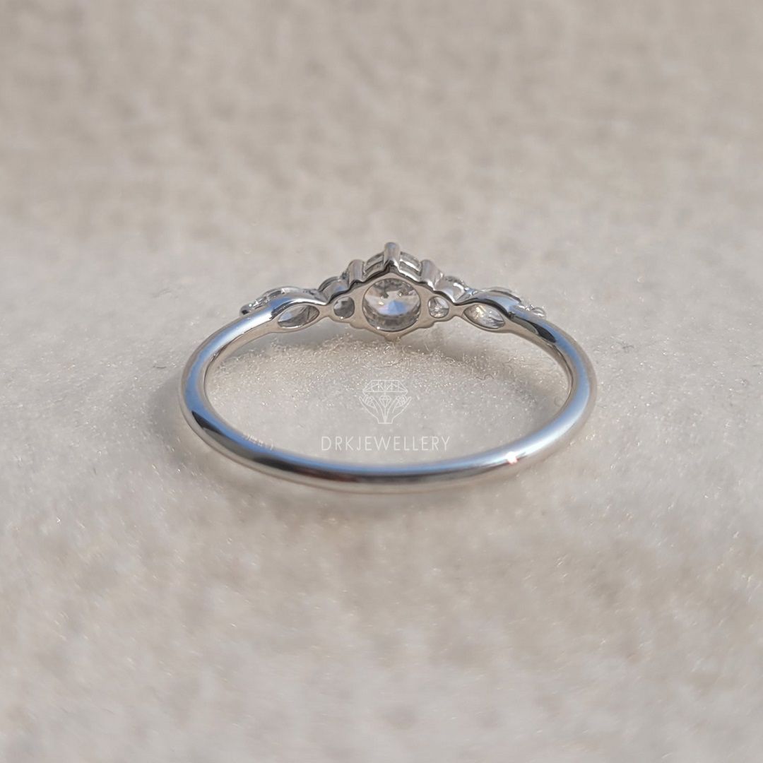 Dainty Round Cut Lab Grown Diamond Wedding Band