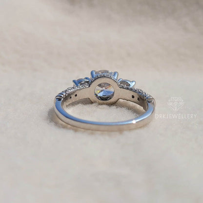 Underneath Halo Set Round Cut Diamond Engagement Ring