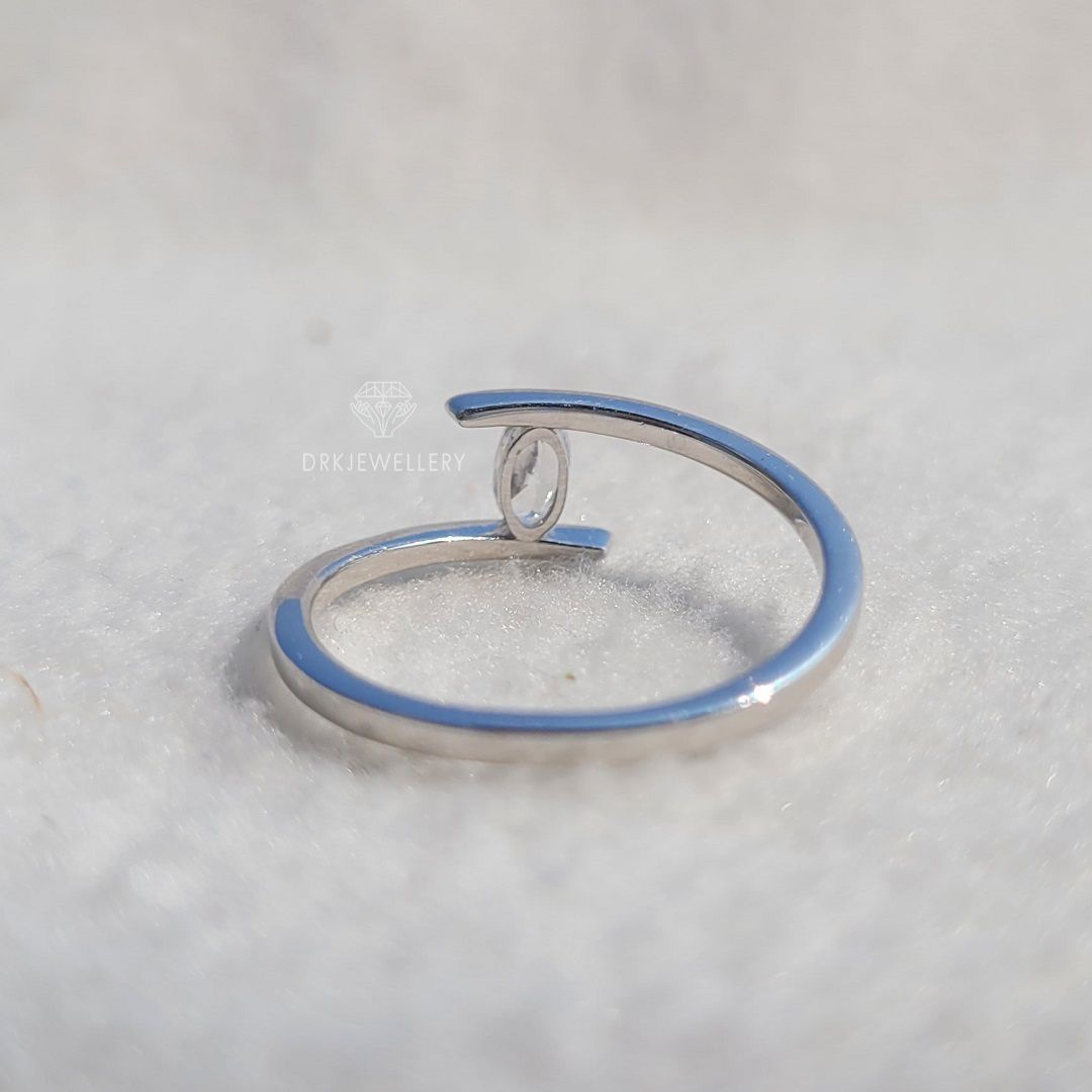 Minimalist Marquise Cut Diamond Tension Style Ring