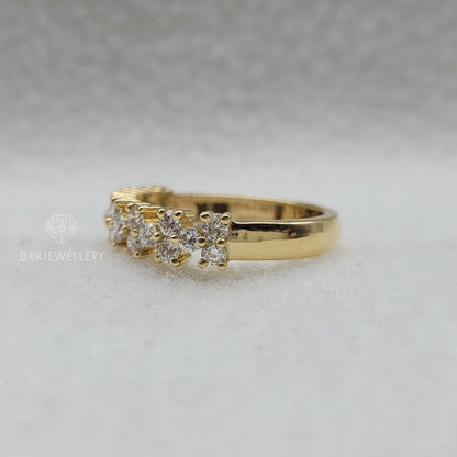 Floating Pave Set Round Cut Lab Grown Diamond Band