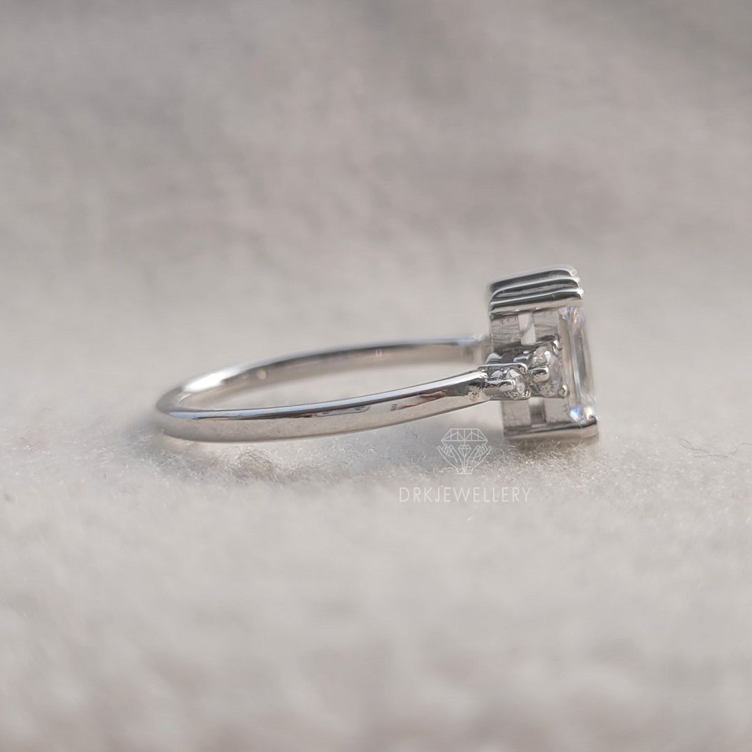 Criss Cut Radiant Lab Grown Diamond Ring, 14K Gold