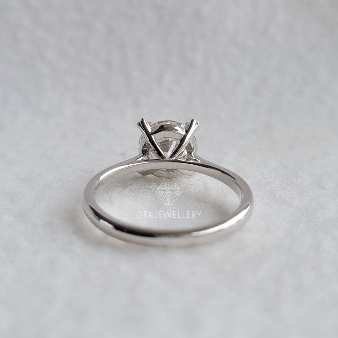 Unique Round Cut Lab Grown Diamond Solitaire Gold Ring