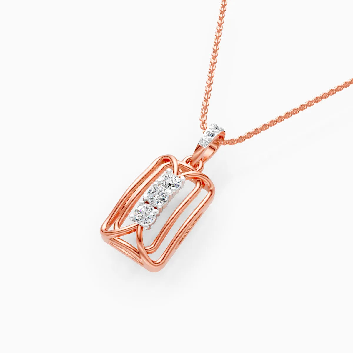 3 stone diamond pendant, gold pendant, infinity style, pendant for her, gifts for her, style for her, gift ideas, shop near me
