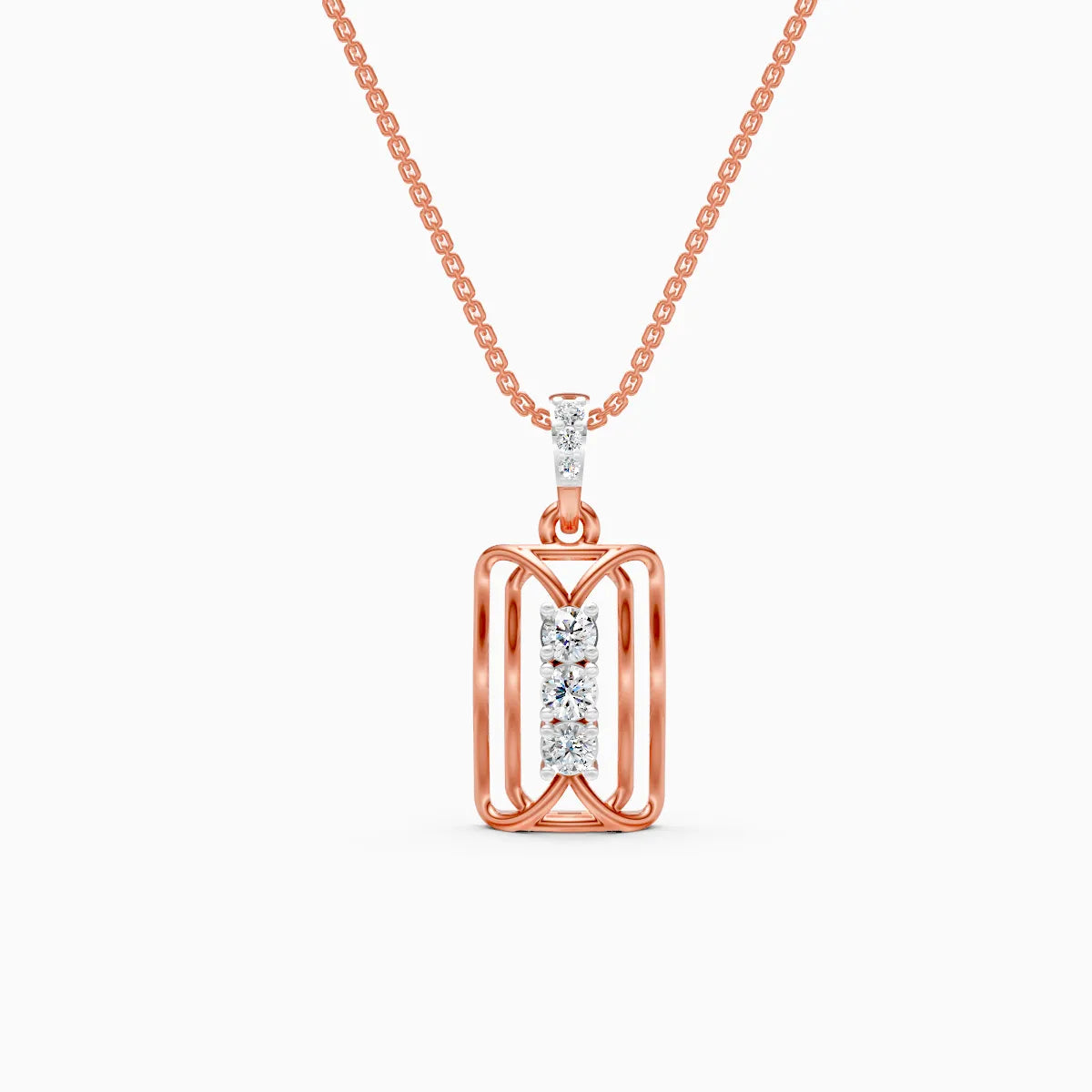 3 stone diamond pendant, gold pendant, infinity style, pendant for her, gifts for her, style for her, gift ideas, shop near me
