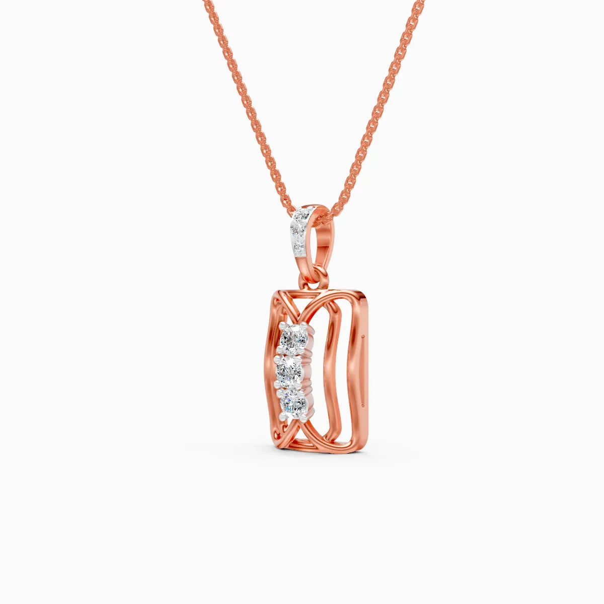 3 stone diamond pendant, gold pendant, infinity style, pendant for her, gifts for her, style for her, gift ideas, shop near me