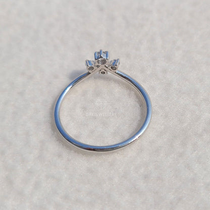 Chevron Style Round Cut Diamond Stackable Gold Band
