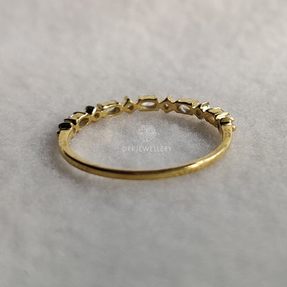 Mini Marquise & Round Cut Lab Grown Diamond Eternity Gold Wedding Band