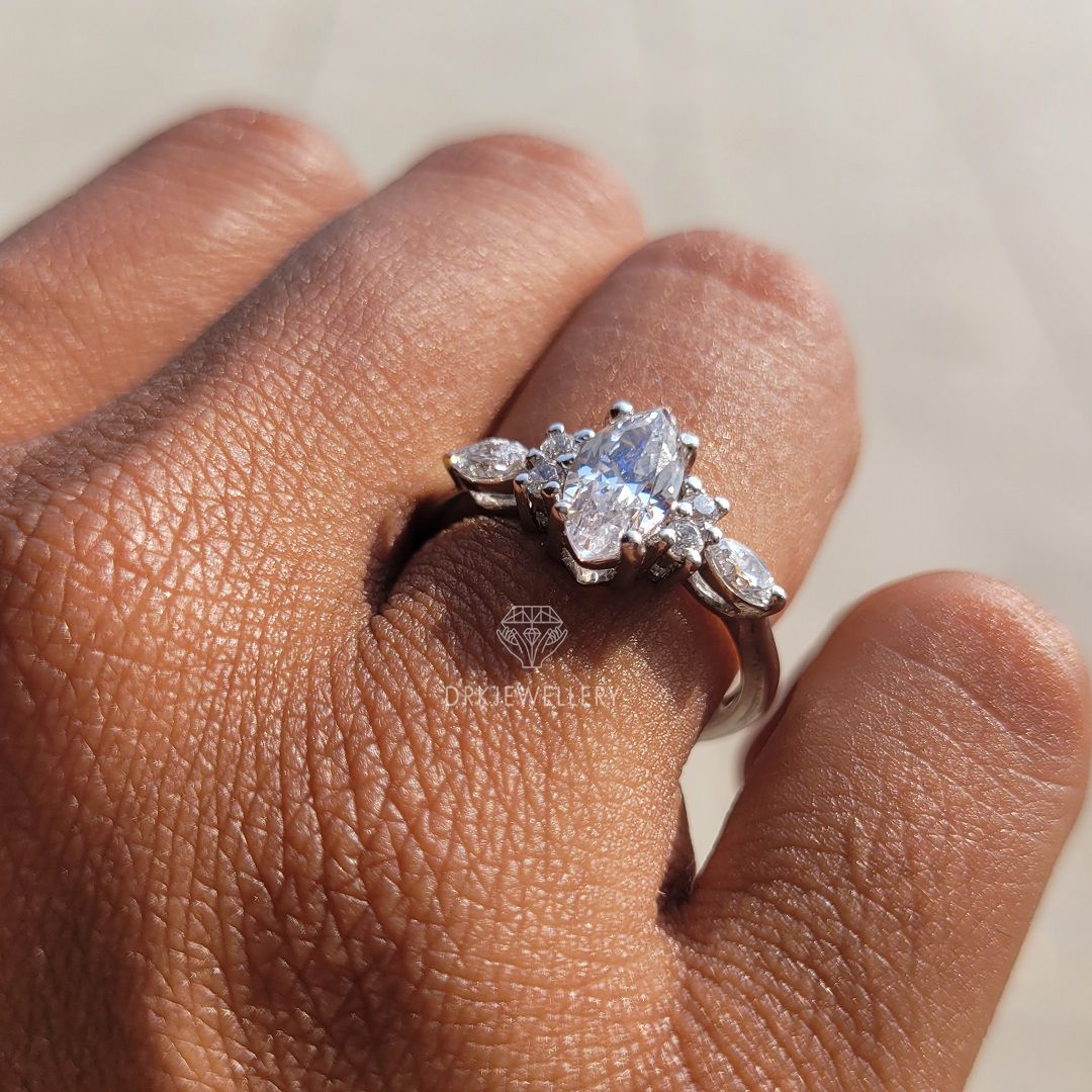 Marquise Cut Moissanite Vintage Inspired Gold Ring