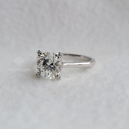 Unique Round Cut Lab Grown Diamond Solitaire Gold Ring