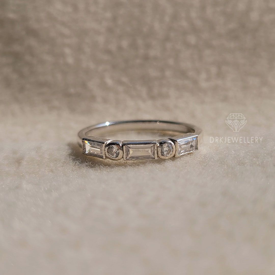 East West Setting Baguette & Round Eternity Band
