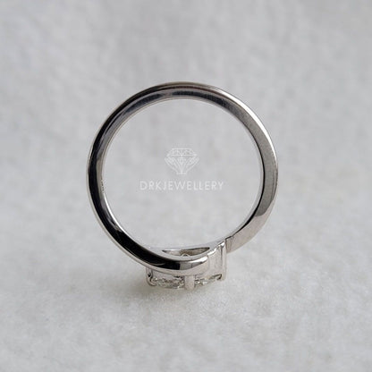 Bypass Style Oval Cut Lab Grown DIamond Engagement 14K Gold Ring