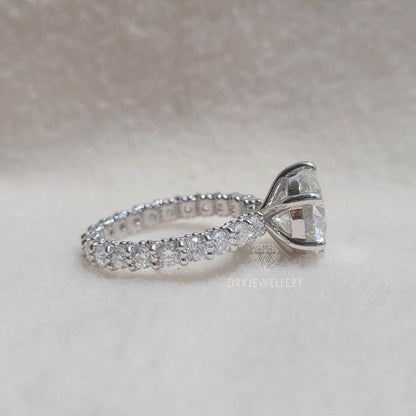 Unique Round Cut Moissanite U-Prong Set Eternity Ring