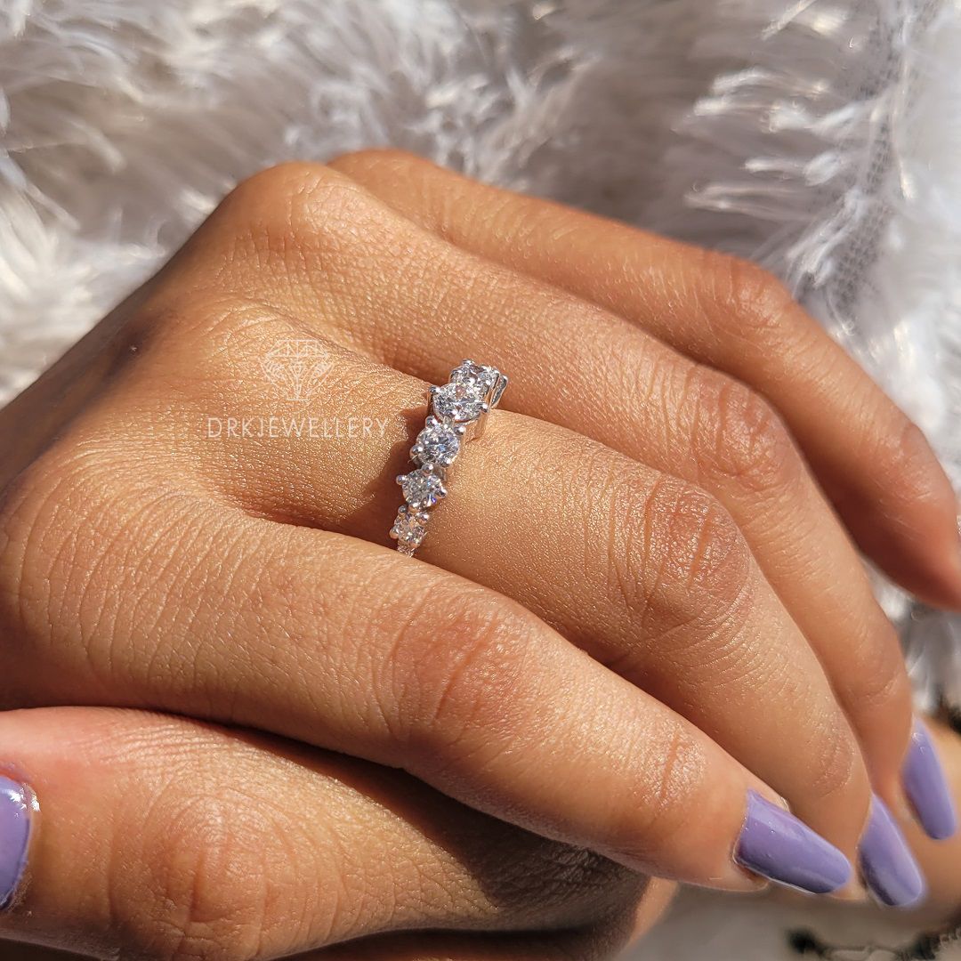 Round Cut Vintage Pave Set Diamond Gold Ring