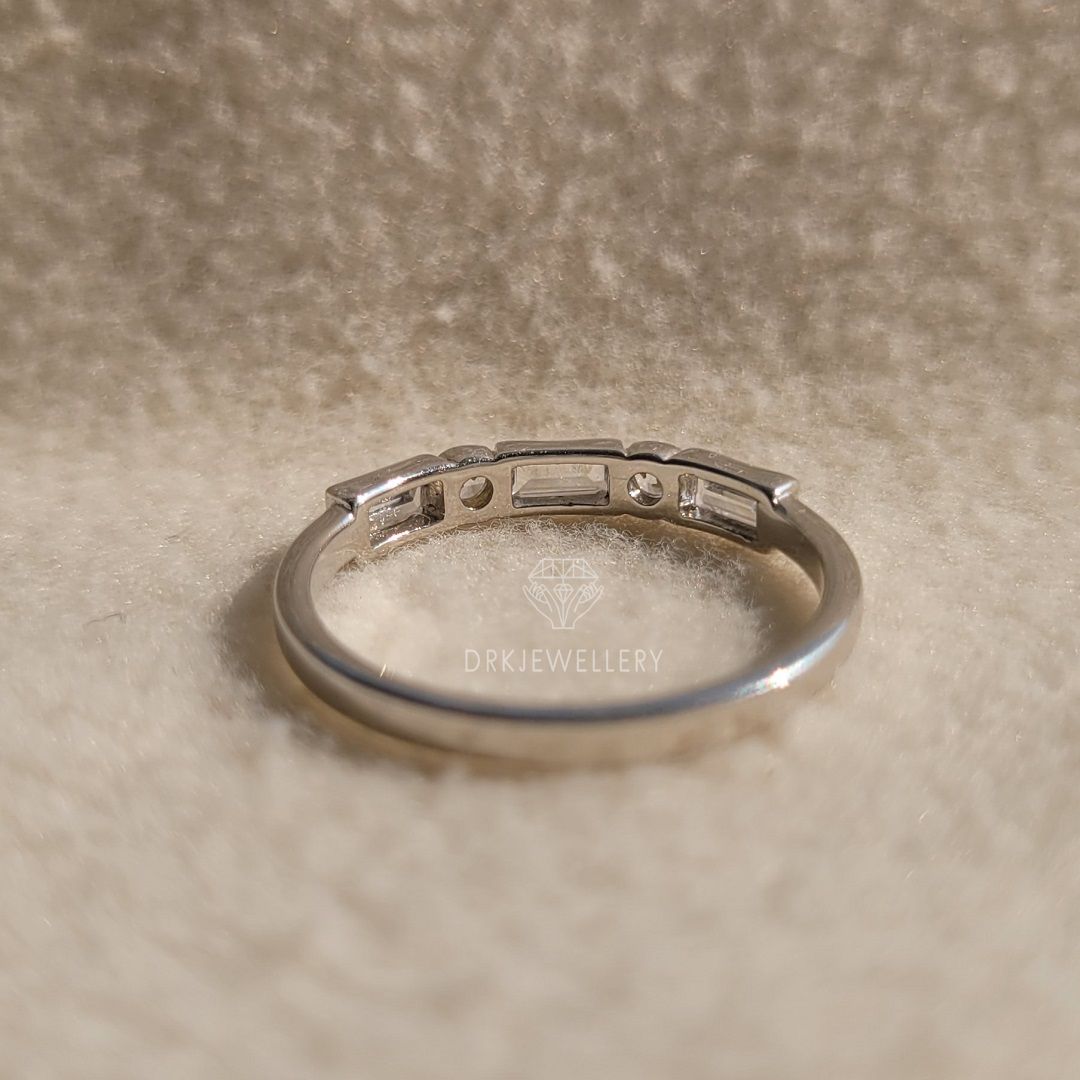 East West Setting Baguette & Round Eternity Band