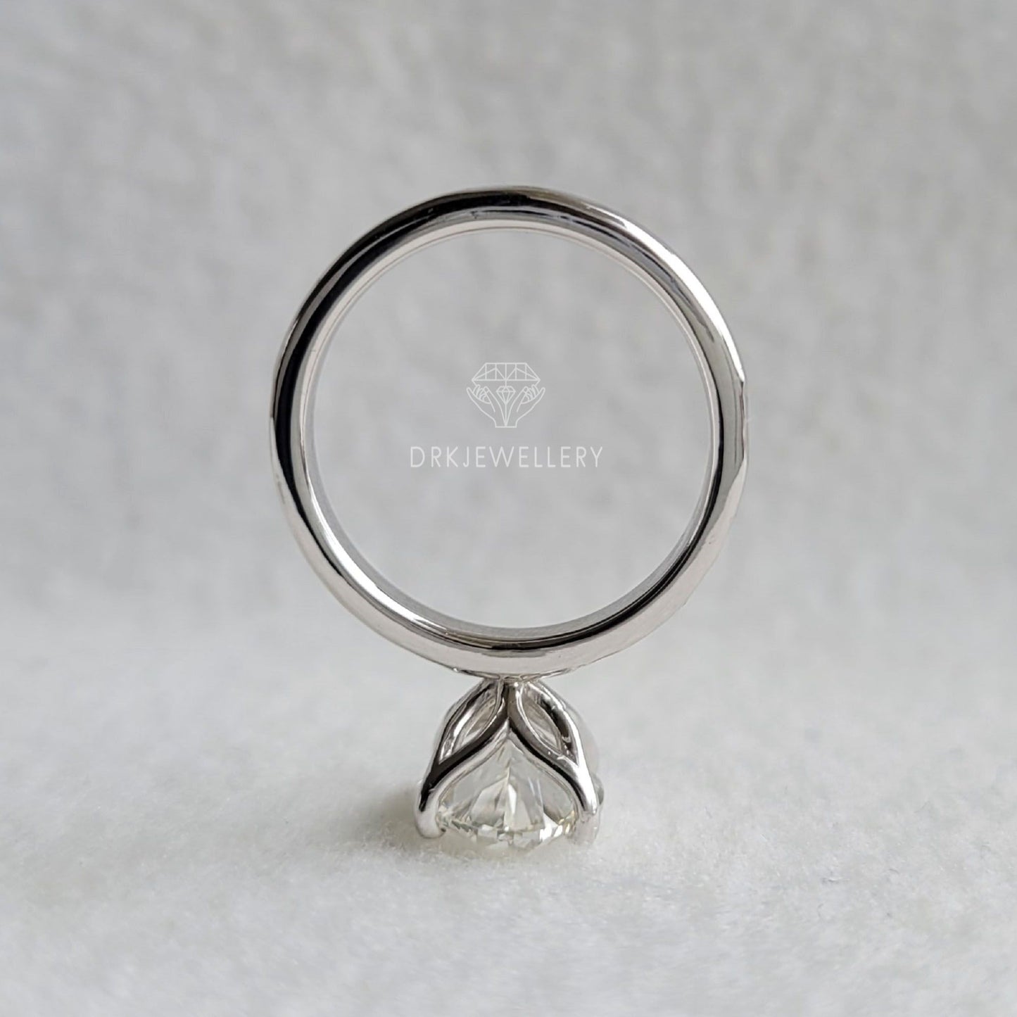 Oval Cut Moissanite Channel Setting Gold Engagement Ring