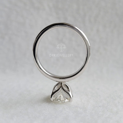Oval Cut Moissanite Channel Setting Gold Engagement Ring