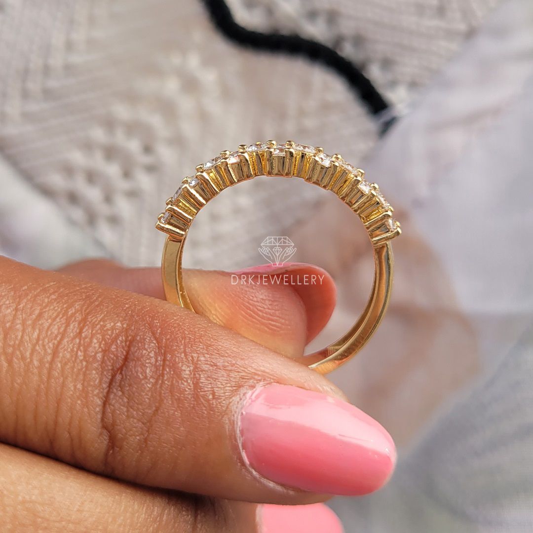 Floating Pave Set Round Cut Lab Grown Diamond Band