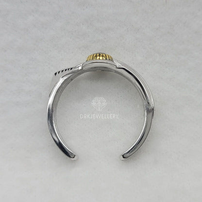 Round Cut Salt & Papper Diamond Two Tone Gold Men's Ring