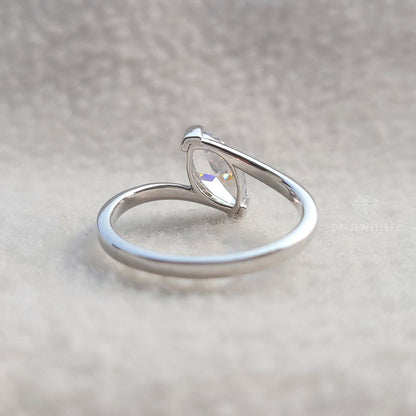 Tension Style Marquise Cut Lab Grown Diamond Gold RIng