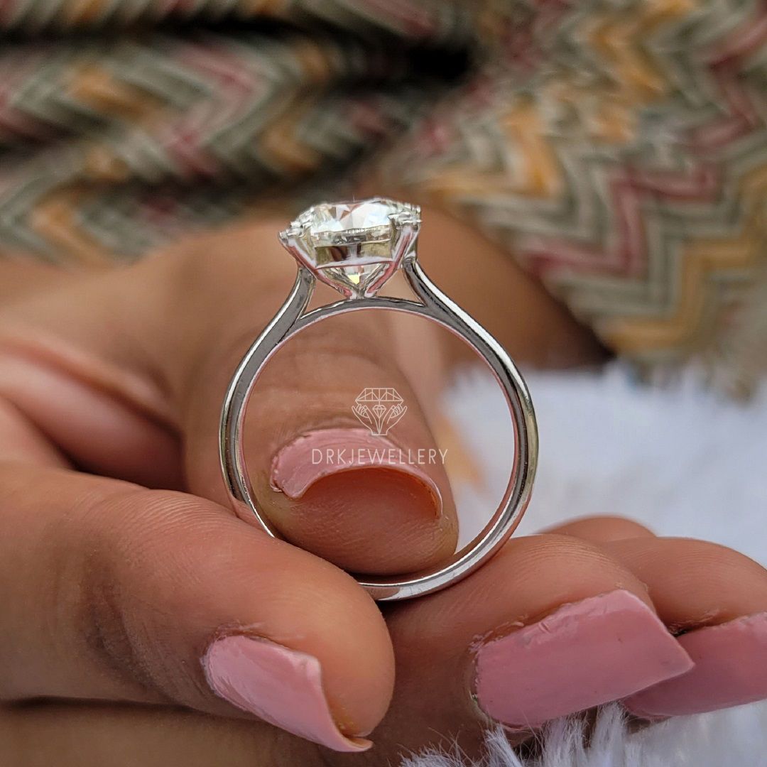 Unique Round Cut Lab Grown Diamond Solitaire Gold Ring