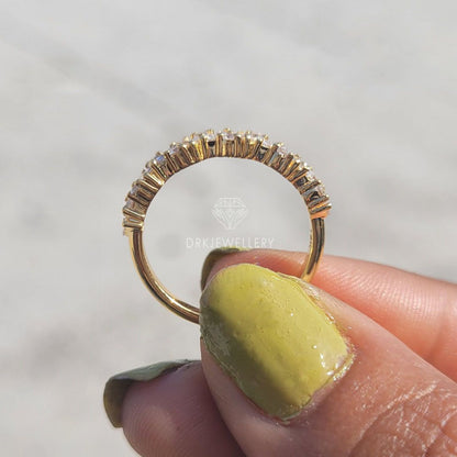 Unique Malti Shaped Lab Grown Diamond Gold Band