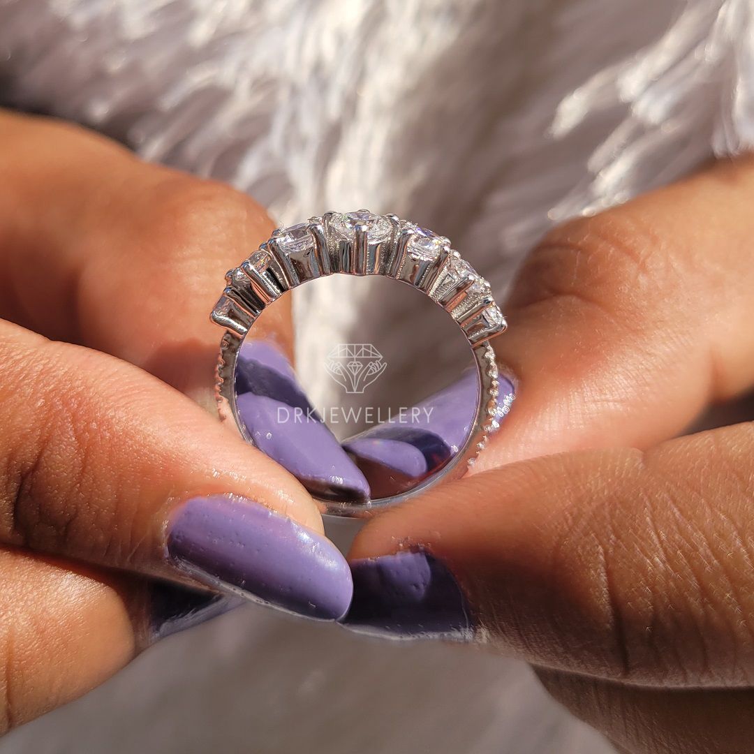 Round Cut Vintage Pave Set Diamond Gold Ring