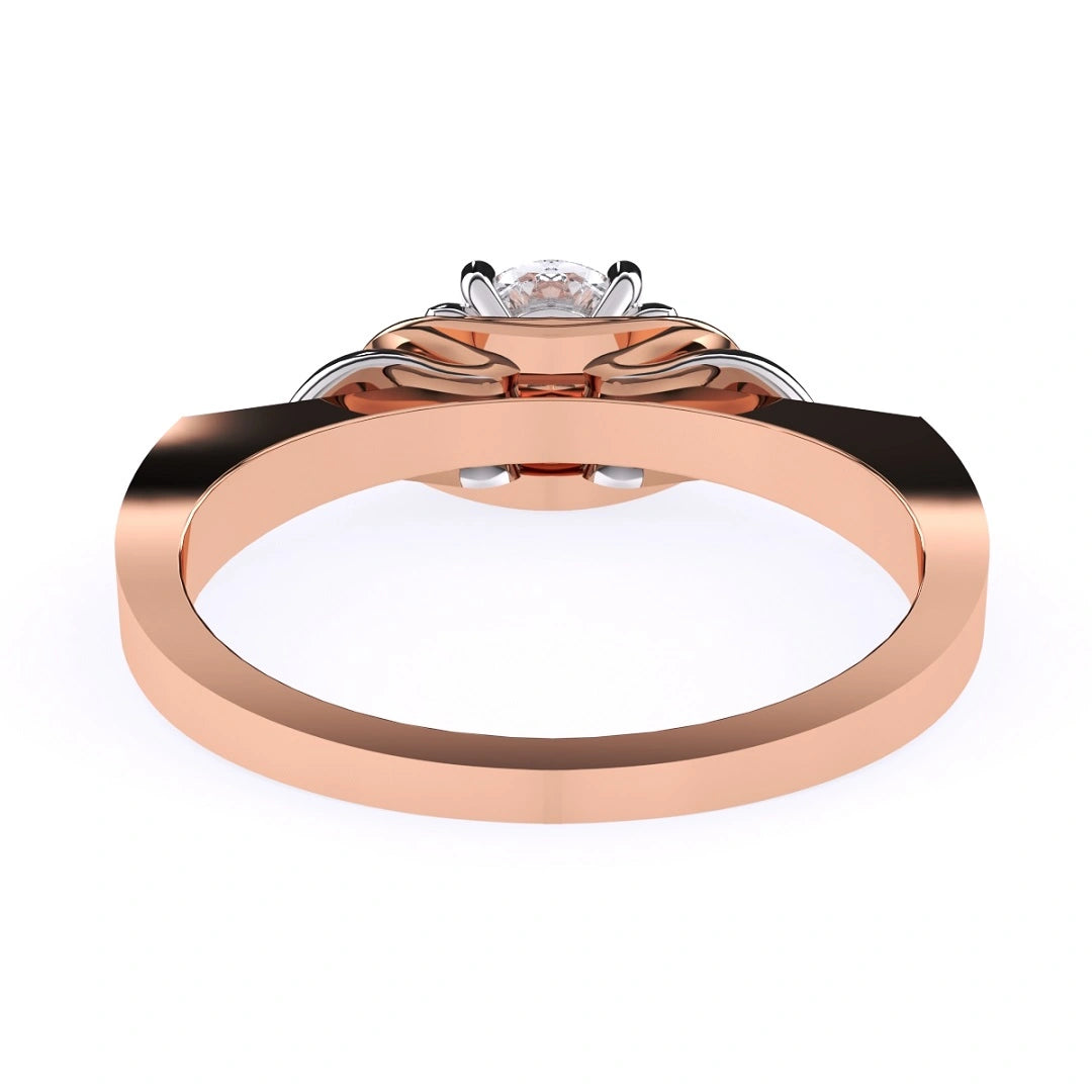 Vintage Inspired Round Cut Moissanite Gold Wedding Ring