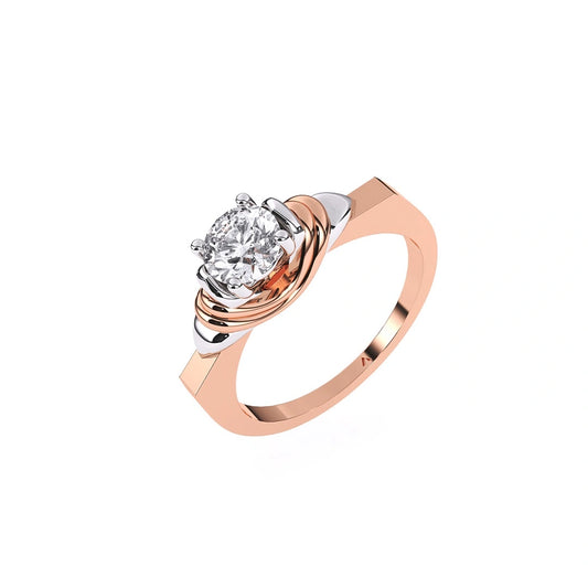 Vintage Inspired Round Cut Moissanite Gold Wedding Ring