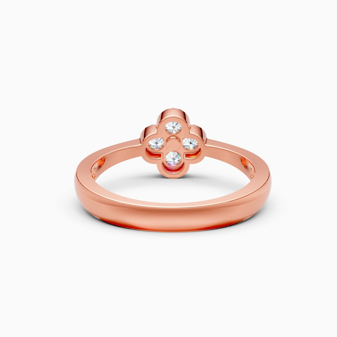 Milgrain setting ring, baby ring, promise ring, propose ring, solitaire ring, rose gold ring, diamond ring, gold ring, 4 stone ring, four diamond ring, prong setting ring