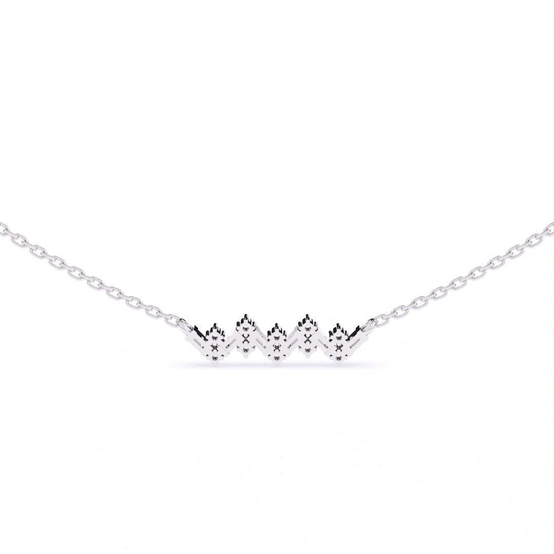 solid 14k white gold chain pendant